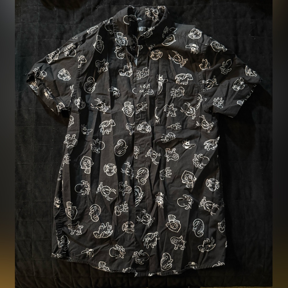 Hot Topic Black Shirt with White Cryptid Design
